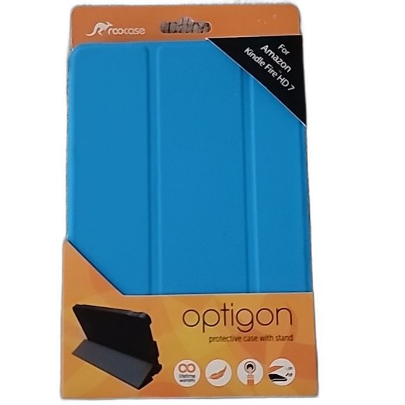 Amazon Kindle Fire HD 7 Optigon Protective Case with Stand Teal Blue - Picture 1 of 5